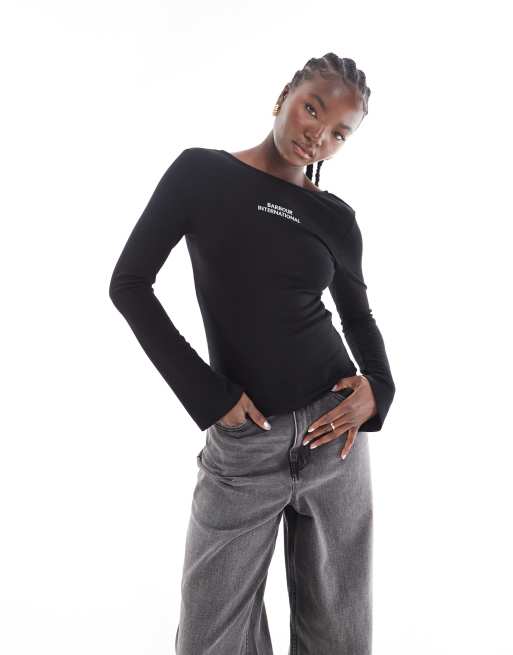 Barbour International - Kaylee - T-shirt met lange mouwen in zwart