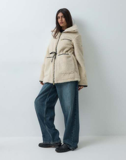 Barbour International Kemora veste polaire zippée à col montant en crème, 2 de 5
