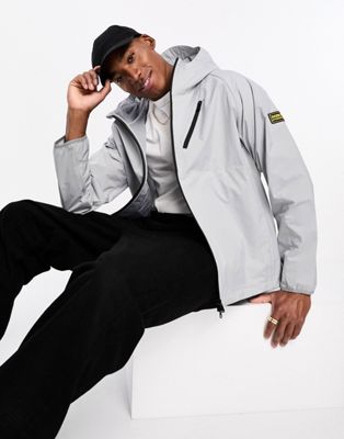 Barbour International Keppel hooded showerproof jacket in grey - ASOS Price Checker