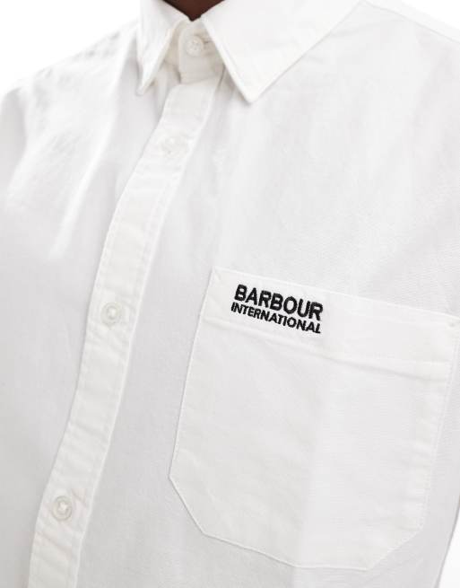 Barbour International Kinetic oxford shirt in white, 3 of 4