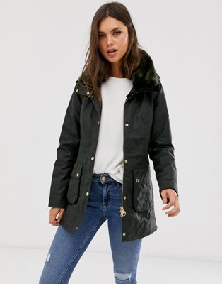 barbour jacket with fur collar