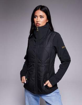 Barbour International - Kyla - Gesteppte Sweat-Jacke in Schwarz