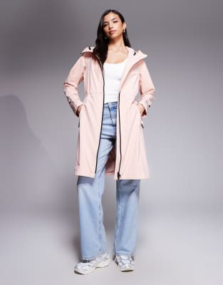 Barbour International - Kyra - Veste imperméable longue à capuche - Rose