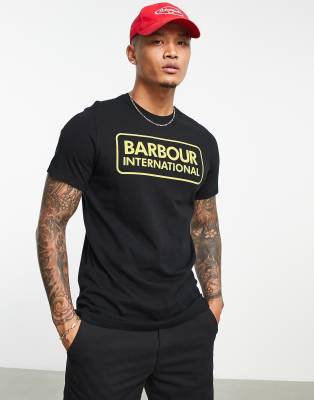 Barbour International large logo t-shirt in black  - ASOS Price Checker