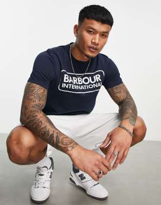 Barbour International Barbour International large logo t-shirt in navy
