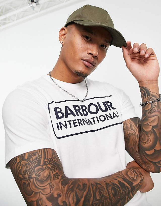 Barbour International - large logo t-shirt in white