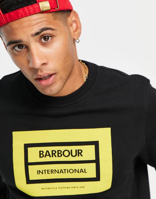 Barbour International Legacy logo sweatshirt in black | ASOS