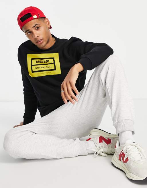 Barbour International Legacy logo sweatshirt in black | ASOS