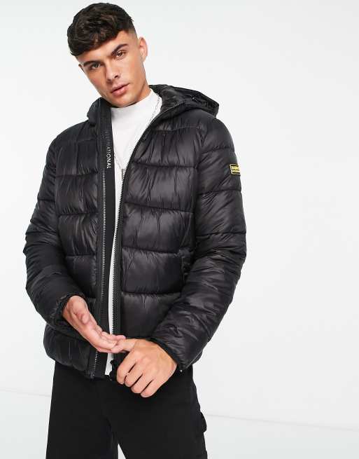 Barbour black shop puffer coat