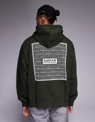 Barbour International Barbour International Lever graphic hoodie in sage-Green