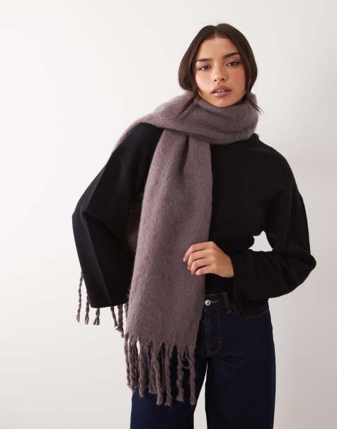 Barbour International Lilah knitted scarf in truffle brown - view 1