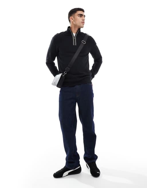 Barbour International Lincoln tipped funnel sweatshirt in black, 4 of 4