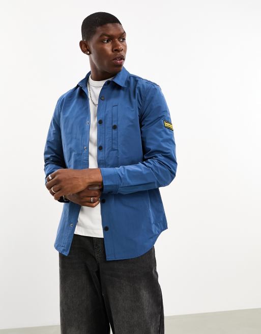 Barbour International Link Hemdjacke in Blau mit Knopfleiste ASOS