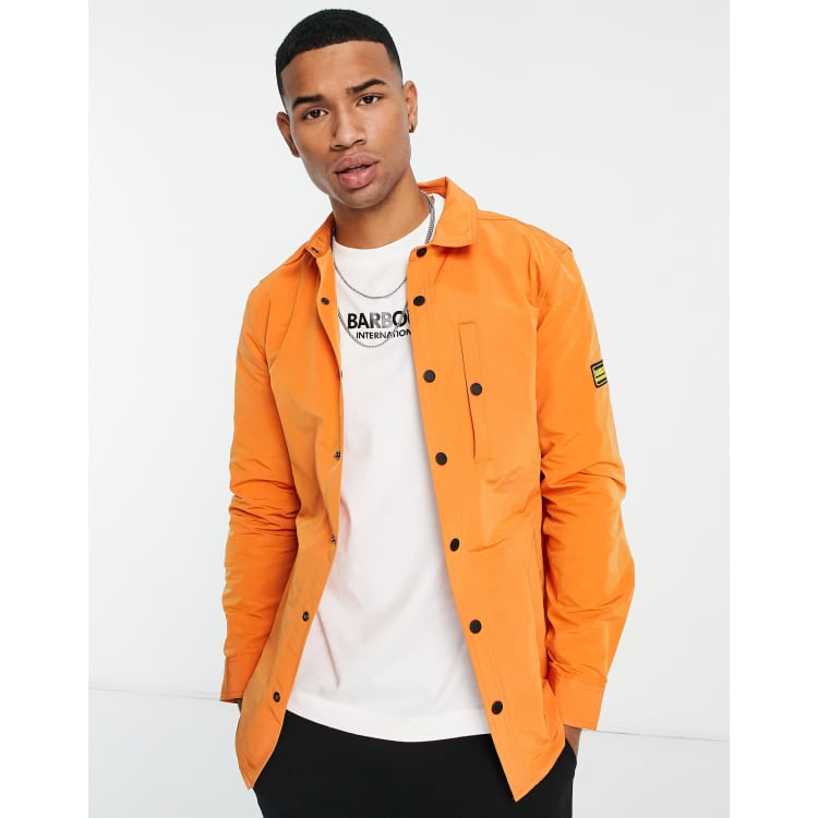 Barbour store orange jacket