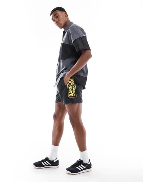 Barbour International logo swim shorts in black - view 1