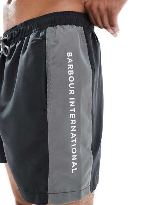 Barbour International logo swim shorts in black, 3 of 4