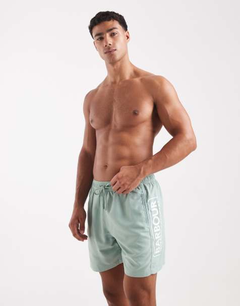 Barbour International logo swim shorts in light green - view 1