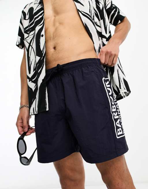 Barbour International logo swim shorts in navy