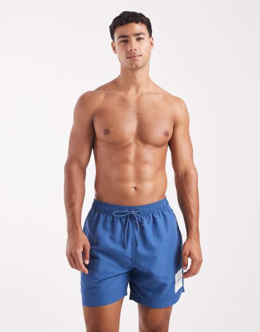 Barbour International logo swimshorts in north sea blue - MBLUE