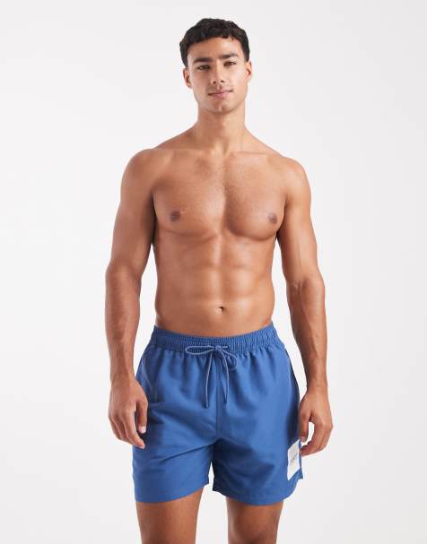 Barbour International logo swimshorts in north sea blue - view 1