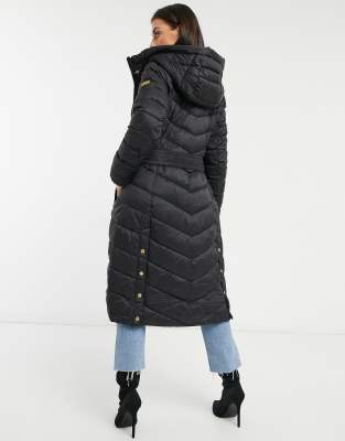 barbour black padded coat