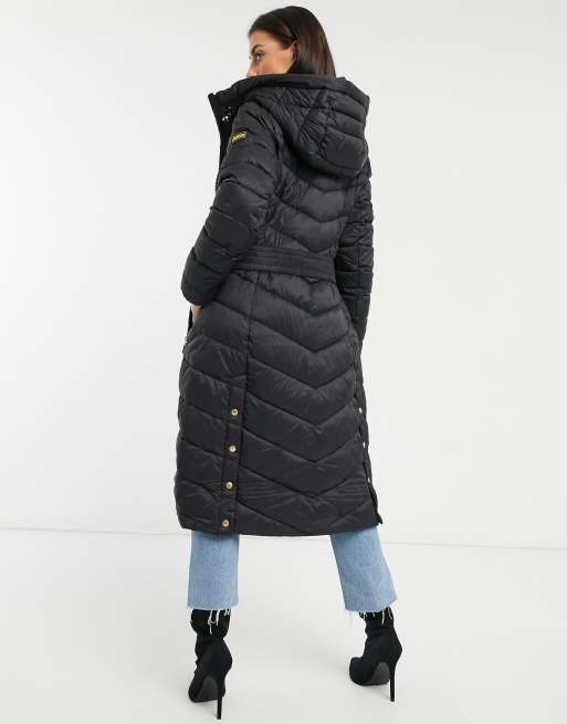 Barbour international grand store black quilted coat