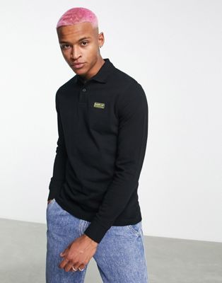Barbour International long sleeve polo in black