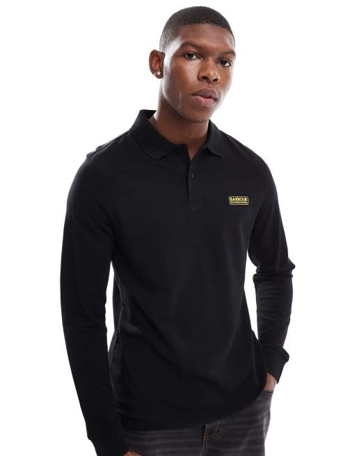 Barbour International long sleeve polo in black