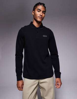 Barbour International Barbour International long sleeve polo shirt in black/pewter