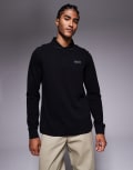 [Barbour International] Barbour International long sleeve polo shirt in black/pewter Chest 49 Black/pewter
