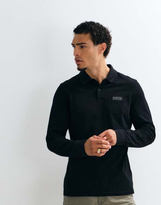 Barbour International long sleeve polo shirt in black, 5 of 5