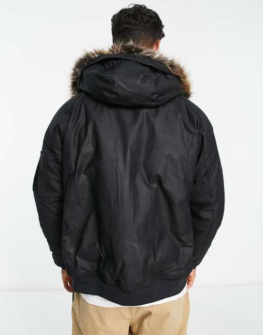 Barbour international faux fur lined parka with faux fur trim hood outlet