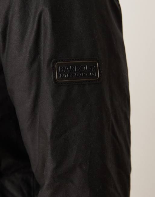 Barbour International - Longwell - Met was behandeld jack in zwart, 3 van 4