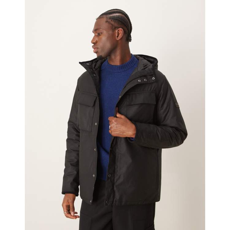 Barbour International longwell wax jacket in black | ASOS