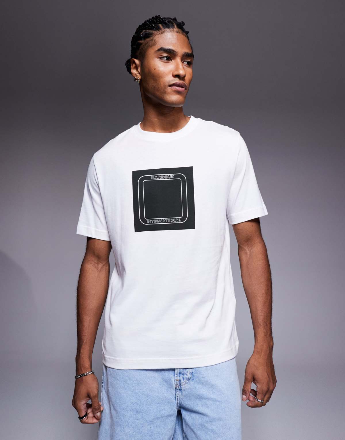 Barbour International loop graphic t-shirt in white