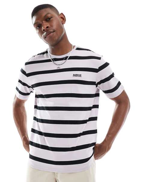 Barbour International Luca striped t-shirt in navy