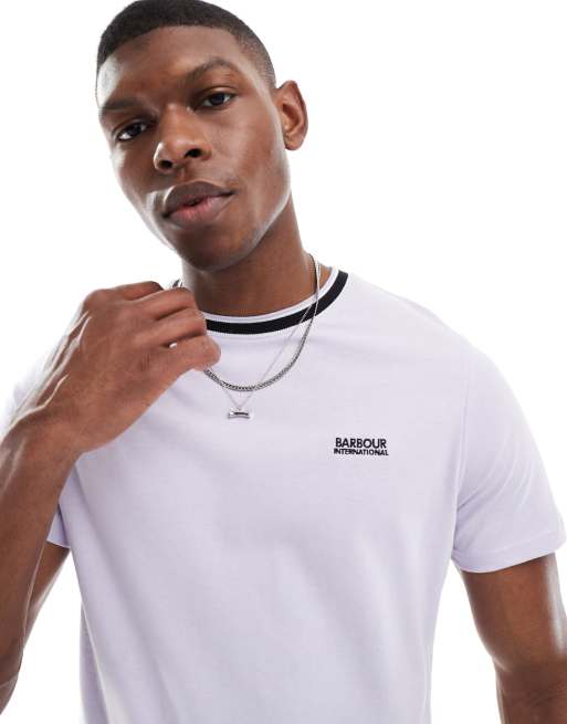 Barbour International Luca tipped t-shirt in thistle, 3 of 4