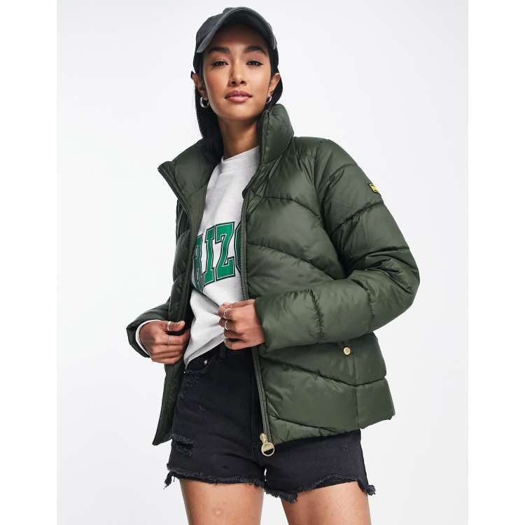 Barbour green padded on sale jacket