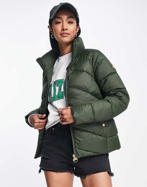 Barbour International Mackney quilted coat in moss green ASOS