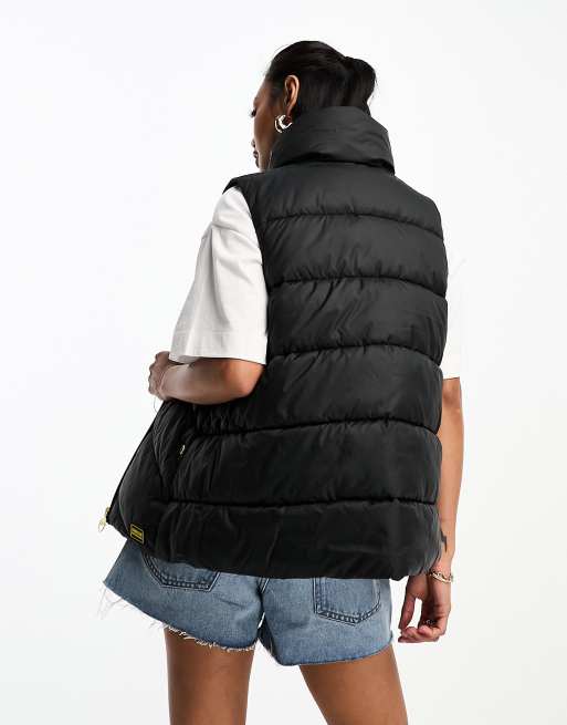 Barbour International Mackney quilted zip up vest in black, 4 of 4