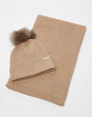 Barbour International Mallory beanie and scarf gift set