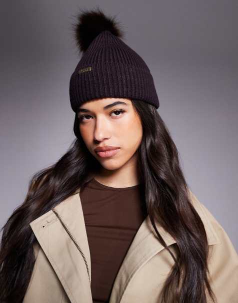 Barbour International – Mallory – Chokladbrun mössa med tofs - view 1