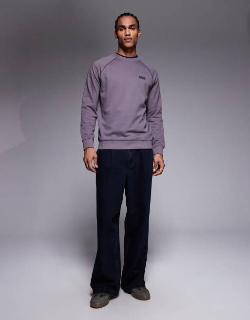 Barbour International Markford crewneck logo sweatshirt in purple grey, 2 of 5