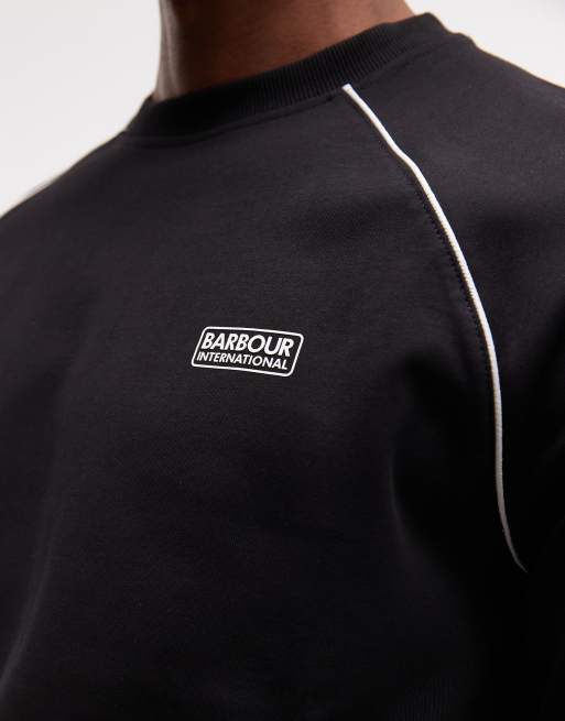 Barbour International - Markford - Felpa girocollo nera con logo, 3 di 5