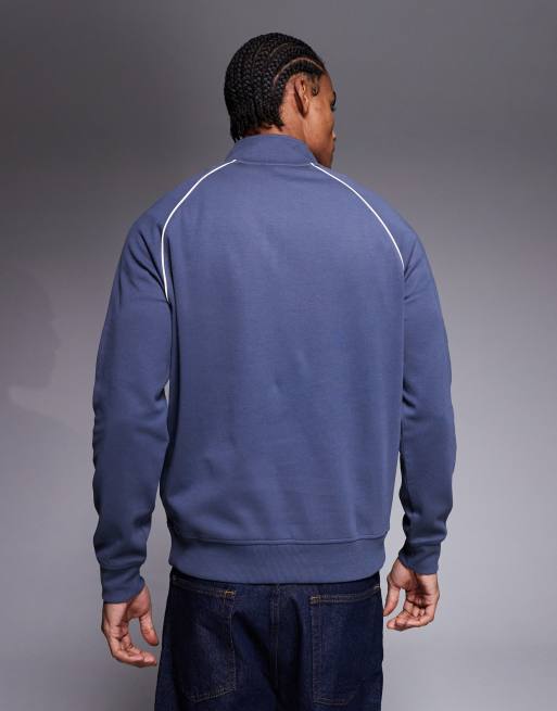 Barbour International - Markford - Marineblå sweatshirt med halv lynlås og logo, 3 af 5