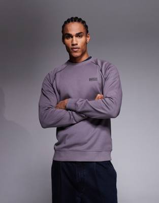 International - Markford - Sweatshirt in Lila-Grau mit Rundhalsausschnitt und Logo Grau M