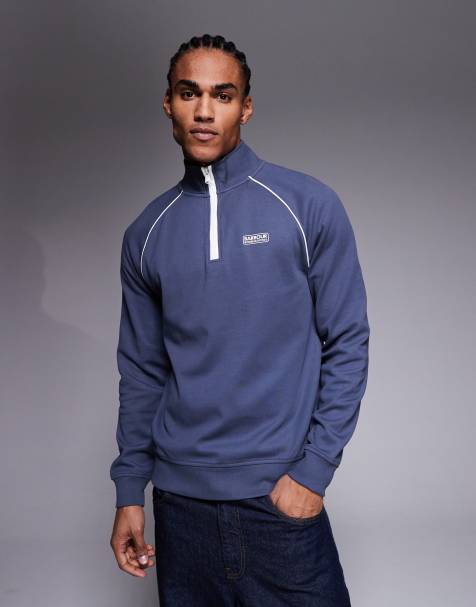 Barbour International - Markford - Sweatshirt met korte rits en logo in marineblauw - view 1