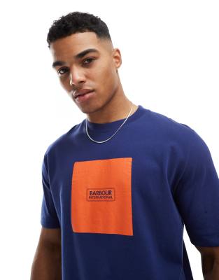 Barbour International mass graphic t-shirt in navy - view 1