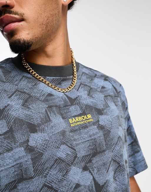 Barbour International Maxwell oversize t-shirt in charcoal print