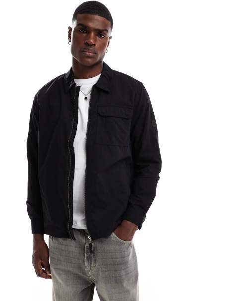 Barbour International Maze peached overshirt in black - view 1